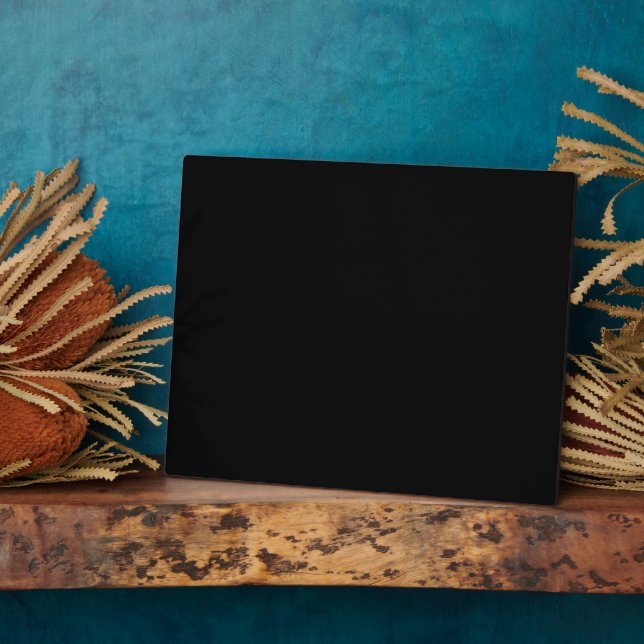 Plaque Photo Personnaliser simple Noir couleur solide (Côté)