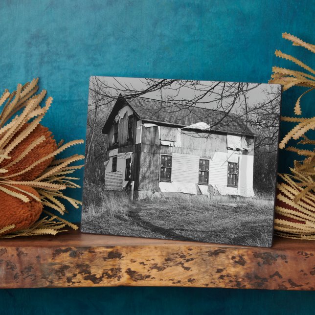 Plaque Photo Personnalisez cette maison abandonnée dans les boi (Côté)