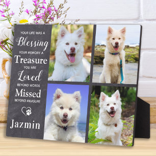 Plaque Photo Pet Dog Memorial Gift- Pet Loss Sympathy Keepsake