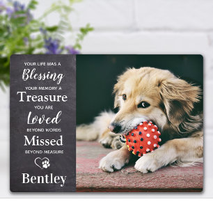 Plaque Photo Pet Loss Personalized Remembrance Dog Memorial