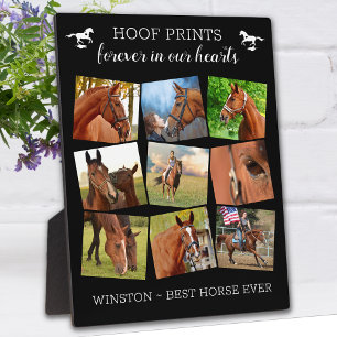 Plaque Photo Pet Memorial Hoof Prints Horse Photo Collage