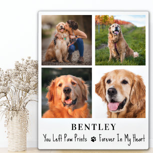 Plaque Photo Pet Memorial Personnalisé 4 Photo Collage Chien
