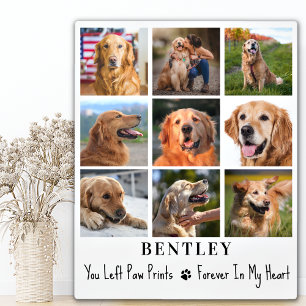 Plaque Photo Pet Memorial Personnalisé 9 Photo Collage Chien