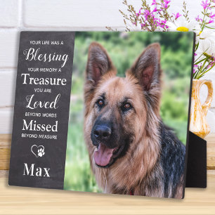 Plaque Photo Pet Memorial - Pet Loss Sympathy Citation Chien Ph