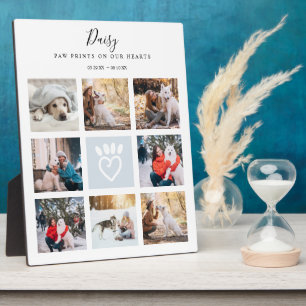 Plaque Photo Pet Memorial Photo Collage Empreintes de pattes Su