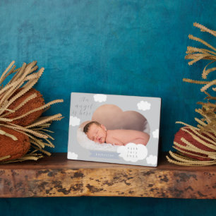 Plaque Photo Petit ange pastel Little Cloud est ici Gris
