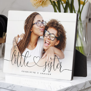 Plaque Photo Petit Coeur Soeur Script Cadeau Pour Soeurs Photo