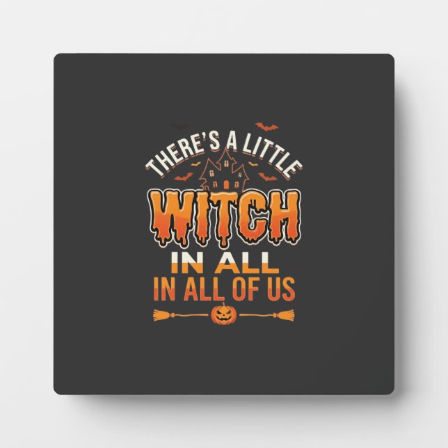 Plaque Photo Petite Sorcière Halloween Sorcière Conception de T (Devant)