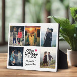 Plaque Photo Petits-enfants Photo Collage Meilleure grand-mère<br><div class="desc">Joignez Grand-mère avec nos petits-enfants Photo Collage Meilleure Granny Ever Plaque cadeau! Cette belle plaque cadeau comporte la citation chaleureuse "Best Granny Ever" avec une icône de coeur rose chaud à côté. Sous la citation, personnalisez-la avec les noms des petits-enfants. Autour de la citation, créez un joli collage photo de...</div>