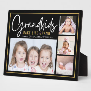 Plaque Photo Petits-enfants rendent la vie grandiose Noir et Or