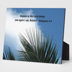Plaque Photo Philippiens 4:4 Réjouissez-vous toujours dans le S