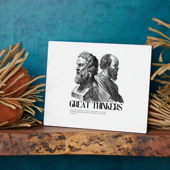 Plaque Photo Philosophie Art Print - Platon et Socrates (Côté)
