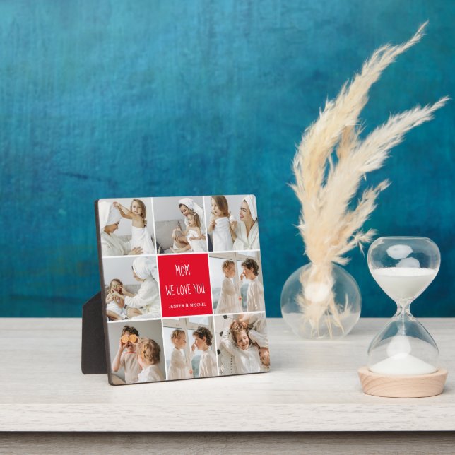 Plaque Photo Photo collage Maman Red We Love You Best Mother Ve (Insitu)