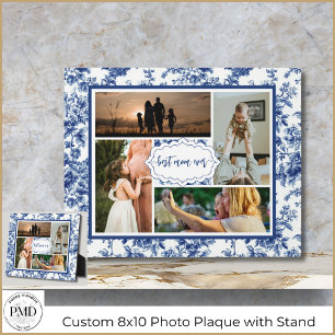 Plaque Photo Photo Collage Meilleure Maman Jour Toile Bleu Vint