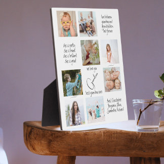 Plaque Photo Photo Collage Typographie We Love You Grand-mère