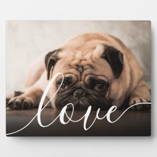 Plaque Photo Photo d'amour d'animal de compagnie en écriture mo