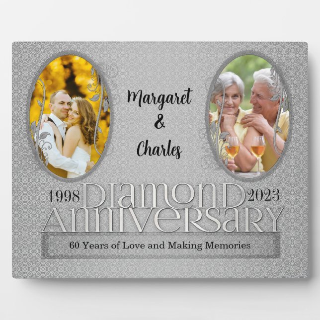 Plaque Photo Photo de 8x10 diamant pour un 60e anniversaire de  (Devant)