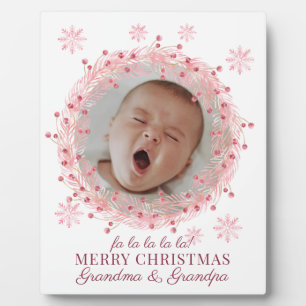 Plaque Photo Photo de bébé à Noël pour grand-mère et grand-père