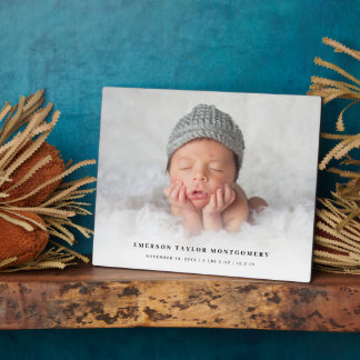Plaque Photo Photo de bébé avec dégradé blanc – Cadeau minimal 