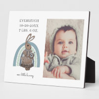 Photo de bébé personnalisée Bunny Rainbow Stats de