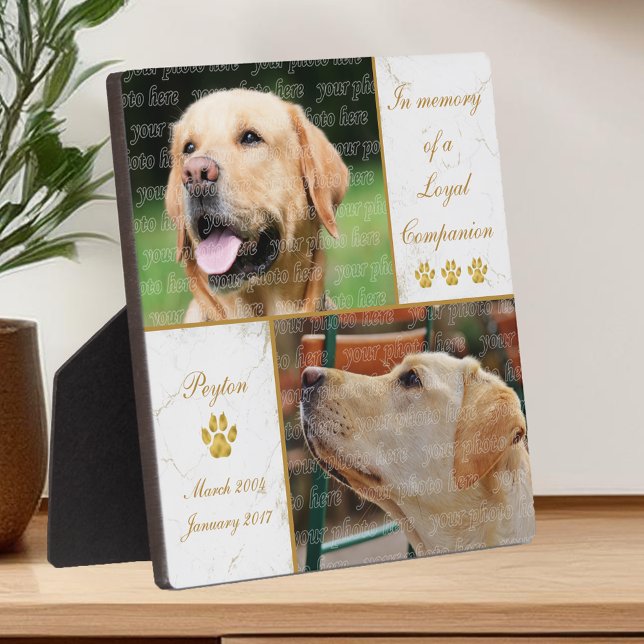 Plaque Photo Photo de chien Compagnon fidèle Animal de compagni (Loyal Companion Dog Photo Pet Keepsake Plaque with photo templates and personalization features)