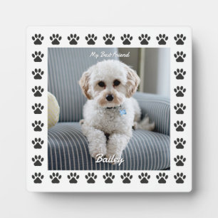 Plaque Photo Photo de chien, nom, mon meilleur ami, empreintes 