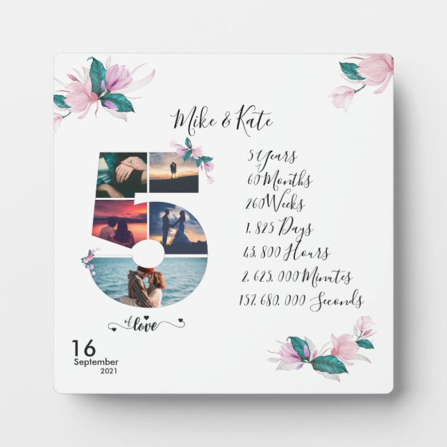 Plaque Photo Photo de collage Love Couple Anniversary (Devant)