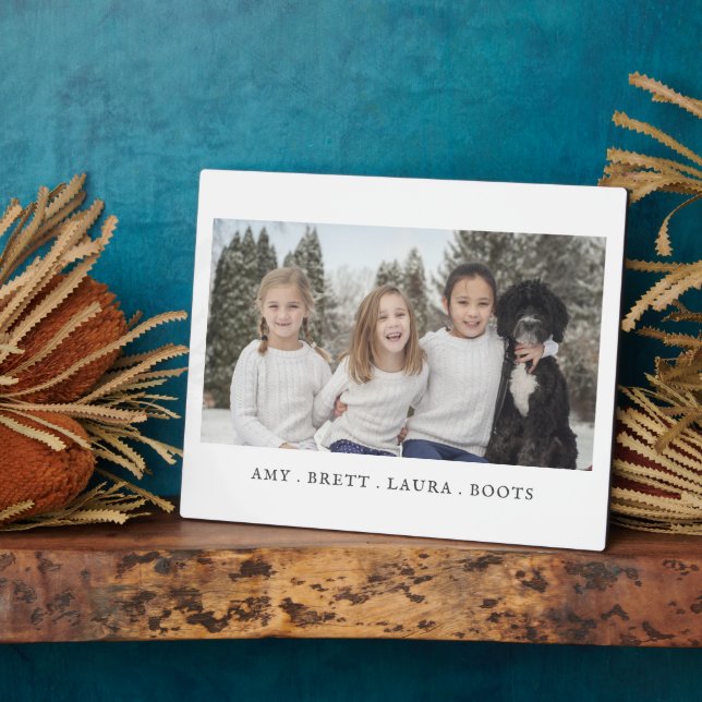 Plaque Photo Photo De Famille Enfants Et Chien (Côté)