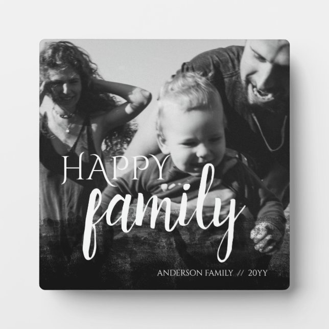 Plaque Photo Photo de famille personnalisée Abstrait noir super (Devant)