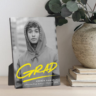 Plaque Photo Photo de graduation Jaune pointillée