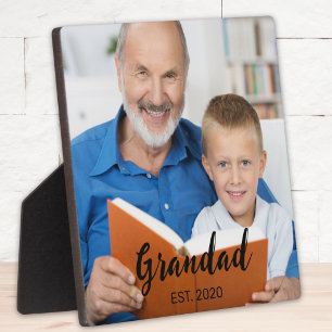 Plaque Photo Photo de grand-père personnalisé avec écriture mod