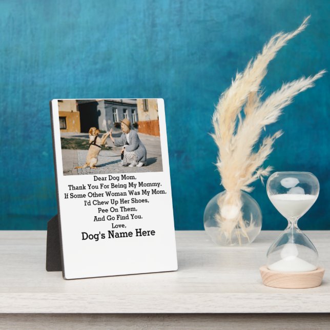 Plaque Photo Photo de jour de la mère de chien personnalisée mo (Côté)