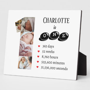 Plaque Photo Photo de la première année du bébé Collage Numéro