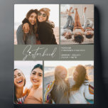 Plaque Photo Photo de la Sisterhood moderne Collage vert gris<br><div class="desc">Profitez d'un collage photo spécial gardienne de vos soeurs ou de vos meilleurs amis. Avec une typographie de style signature avec un coeur sur le dessus et du texte pour vous de customiser. Si vous souhaitez modifier la taille de la police, la couleur, etc., cliquez sur personnaliser pour accéder au...</div>