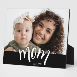 Plaque Photo Photo de maman et bébé avec année d'établissement