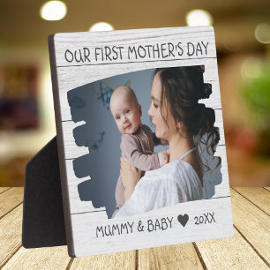 Plaque Photo Photo de Maman et Bébé Premier Jour de la Fête des