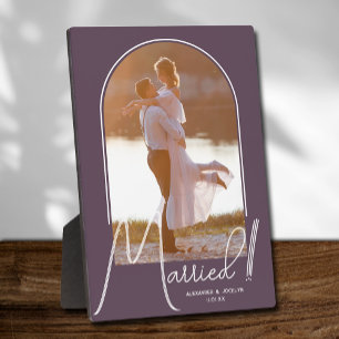 Plaque Photo Photo de mariage Elegant Arch Violet