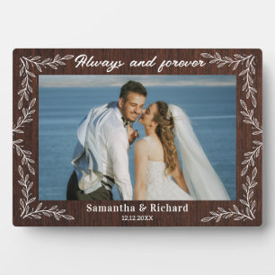 Plaque Photo Photo de mariage Rustique en Bois Pour Toujours