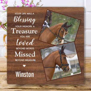 Plaque Photo Photo de memorial de cheval rustique