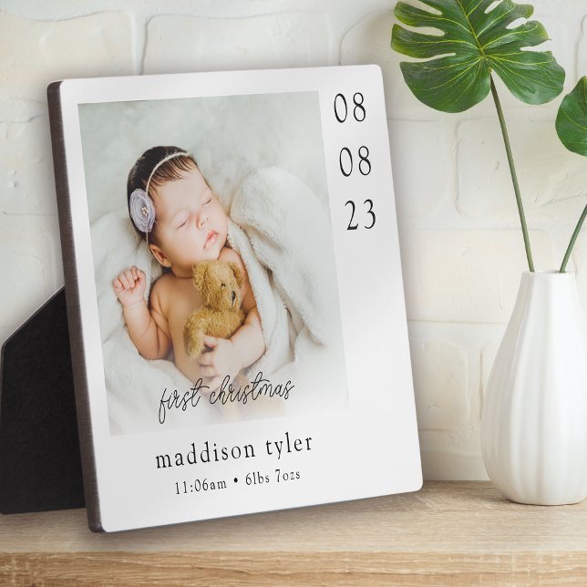 Plaque Photo Photo de premier Noël de bébé (Créateur téléchargé)