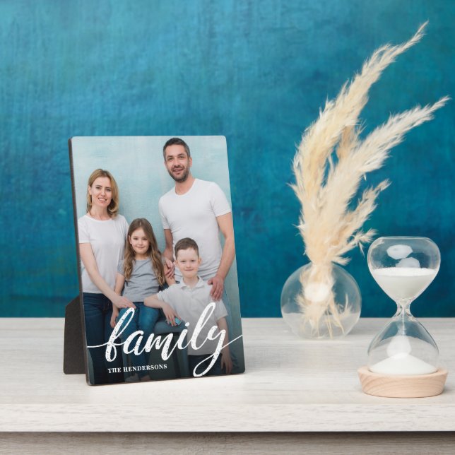 Plaque Photo Photo de script familial moderne (Côté)