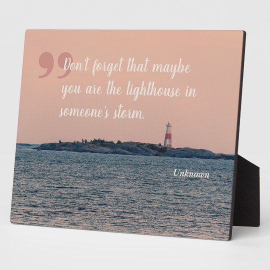 Plaque Photo Photo De Seascape Avec Citation De Phare Inspirati Zazzle Fr