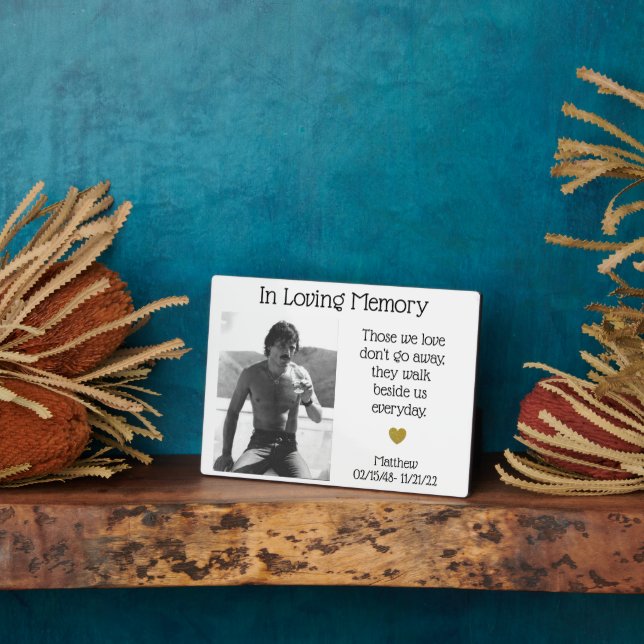 Plaque Photo Photo de souvenir mémorial en mémoire affectueuse (Côté)