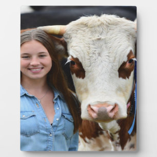 Plaque Photo Photo de vache de concours de bétail à personnalis