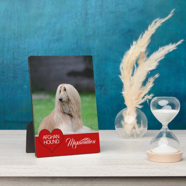 Plaque Photo Photo de votre race de chien avec nom (Côté)