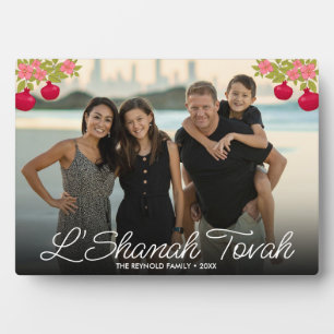 Plaque Photo Photo d'écriture L'Shanah Tovah Grenade Fleur