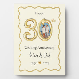 Plaque Photo Photo du 30e anniversaire de mariage des parents