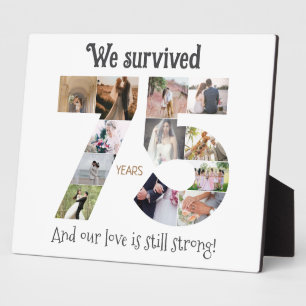 Plaque Photo Photo du 75e anniversaire de mariage