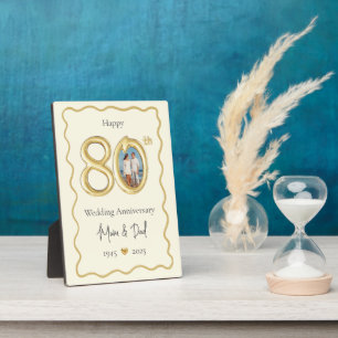 Plaque Photo Photo du 80e anniversaire de mariage des parents