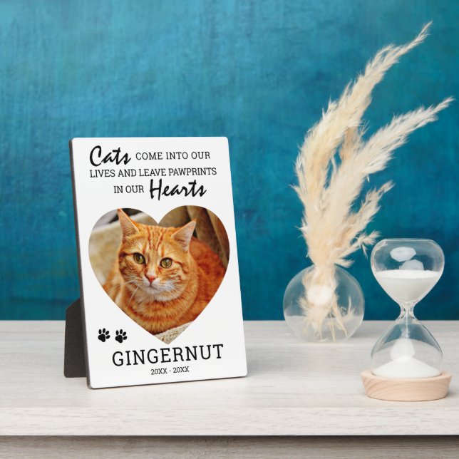 Plaque Photo Photo du coeur | Pawprints in Our Hearts Pet Memor (Côté)
